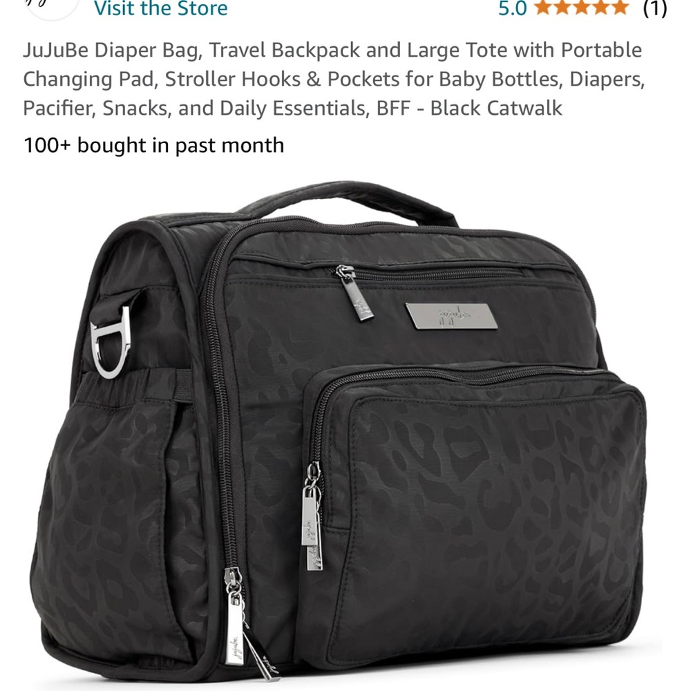 JuJuBe Diaper Bag, Travel Backpack and Large Tote with Portable Changing Pad